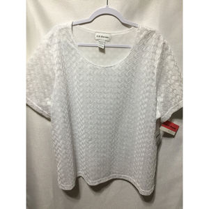 Size 3X White Lace Blouse by C.D. Daniels NWT
